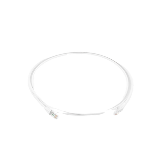Patch Cord MC6 Modular Cat6 UTP, CM/LS0H, 5ft, Color Blanco, Diámetro Reducido (28AWG)