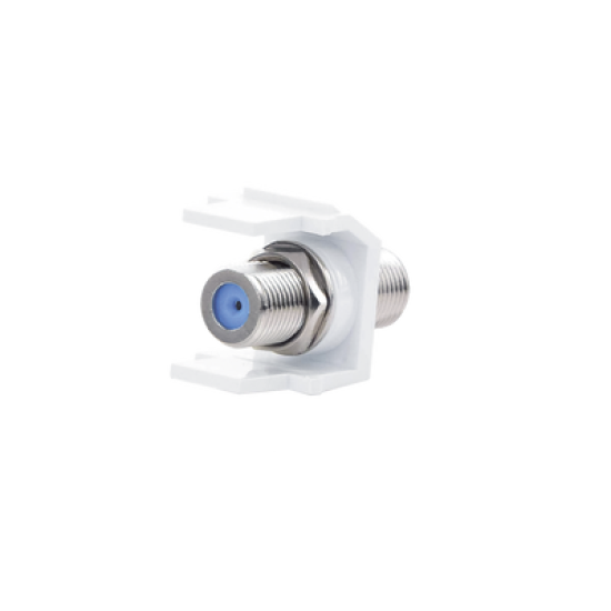 Módulo Acoplador Coaxial Tipo F, Keystone, de 75 Ohms, 3.0 GHz, Color Blanco