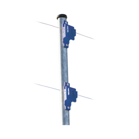 Aislador de Paso colo Azul reforzado para cercos eléctricos, resistente al clima extremoso
