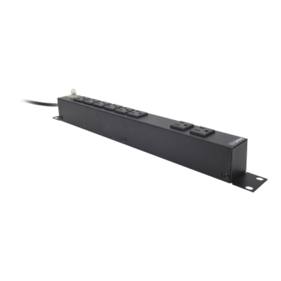 Tomacorriente Horizontal (PDU) de 8 Contactos (NEMA 5-15R) Rack 19