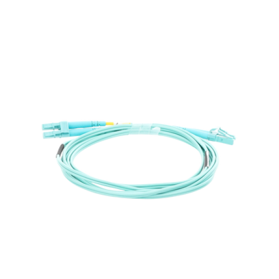 Jumper de Fibra Óptica Multimodo OM4 50/125 LC-LC OFNR (Riser), 2.0 mm, Dúplex, Aqua, 2 metros