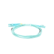 Jumper de Fibra Óptica Multimodo OM4 50/125 LC-LC OFNR (Riser), 2.0 mm, Dúplex, Aqua, 2 metros