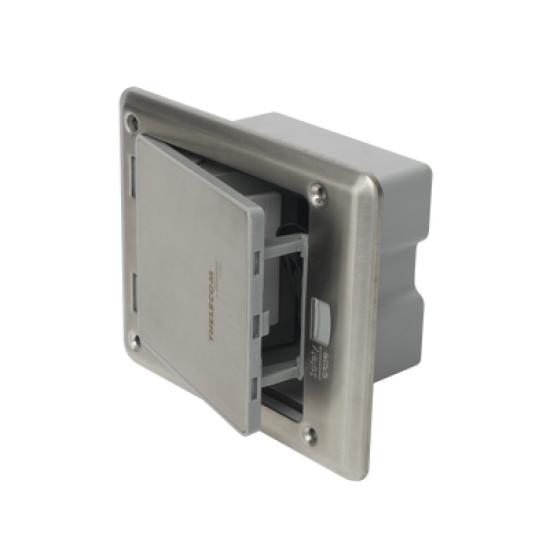 Caja de piso con contacto eléctrico (Duplex), resistente al agua, IP66 (Con tapa cerrada) (11000-53201)