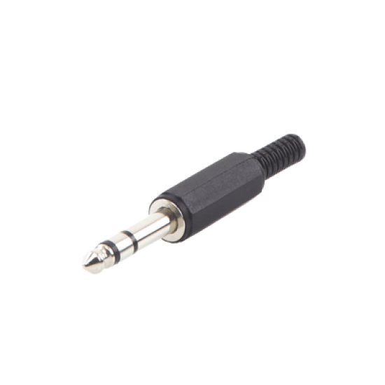 Conector macho de 6,3 mm con funda de plastico (estereo) 