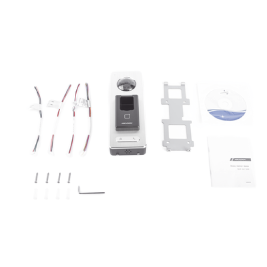 2 EN 1 / Lector Biométrico IP65 con Función de Videoportero y lector QR Incluida/ Llamada a APP de Smartphone Hik-Connect P2P (No requiere monitor) /  Soporta Tarjetas - Huellas - Códigos QR / Cámara 2 MP Compatible con DVRs y 