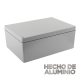 Gabinete de Aluminio para Exterior (IP66) de 390 x 280 x 158 mm con Rápida Disipación de Calor, Cierre por Tornillos con Bisagra.