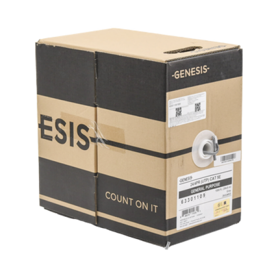 Bobina de Cable de 305 Metros UTP Cat5e / Color Gris / UL, CM, Probado a 350 Mhz / Para Aplicaciones de CCTV, Redes de Datos, IP megapixel, Control RS485