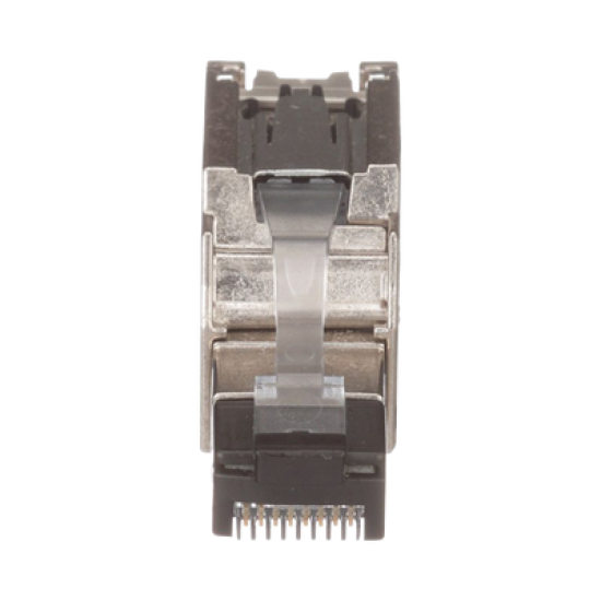 Plug RJ45 Blindado, Instalación Recta, Terminación en Campo Certificable, Compatible con Cat5e, Cat6 y Cat6A, Color Plata
