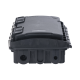 Caja de Distribución de Fibra Óptica, Hasta 96 Empalmes, Exterior IP65, Color Negro