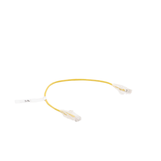 Cable de Parcheo Slim UTP Cat6 - 30 cm Amarillo Diámetro Reducido (28 AWG)