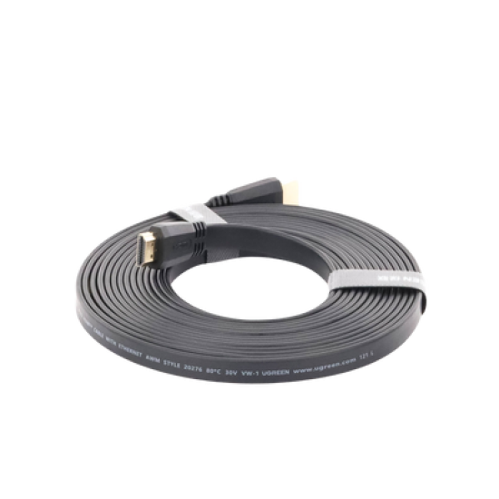 Cable HDMI 2.0 Plano de 5 m / 4K@60Hz / HDR / 3D / HEC (Canal Ethernet HDMI) / ARC (Canal de Retorno de Audio) / Color Profundo de 48 bits / Audio de 32 canales / HDCP /Audio Dolby True HD 7.1 / 18 Gbps / Estañado y Triple Blindaje / Anti Interfere