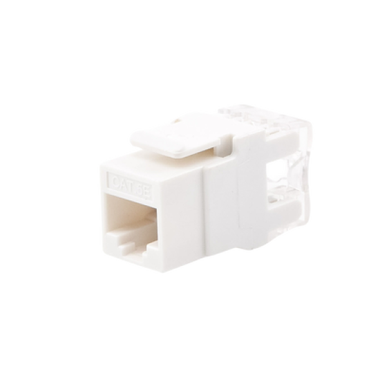 Módulo Jack Keystone Cat5e con terminación en ángulo 180 º  Color Blanco