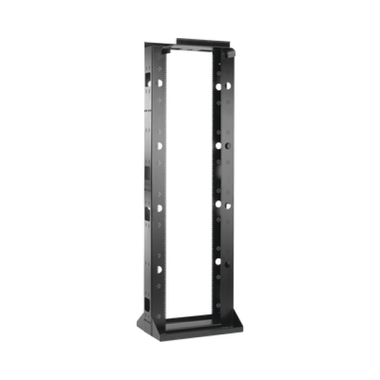 Rack de 2 Postes Sísmico, Estándar de 19 in, Rieles Numerados y Roscados #12-24, Fabricado en Acero, 45 Unidades de Rack, Color Negro