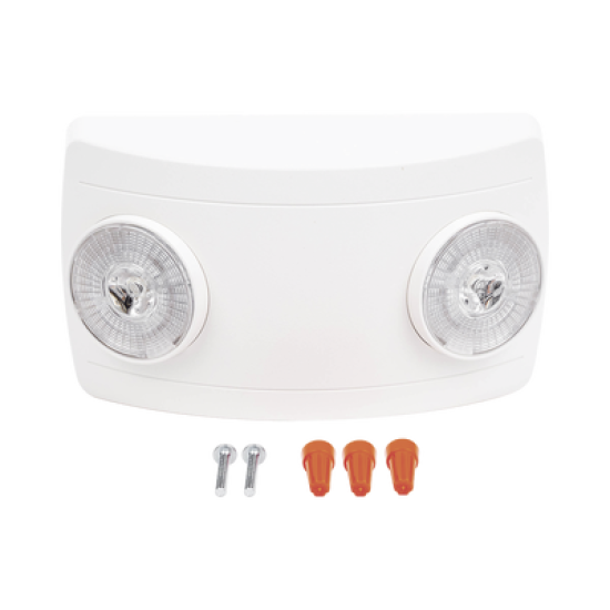 Luz de Emergencia Dual LED ultra compacta/150 lúmenes/Luz fría/Batería de Respaldo Incluida/Botón de test.