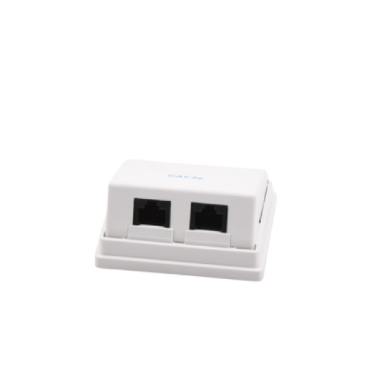 Caja de pared angulada incluye 2 jacks UTP cat5e Keystone 