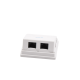 Caja de pared angulada incluye 2 jacks UTP cat5e Keystone 