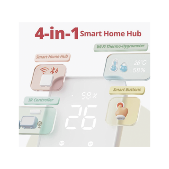 KIT Controlador HUB principal para dispositivos SwitchBot, Señal Wifi y BLUETOOTH, incluye 2 motores cortinas y 1 control remoto 