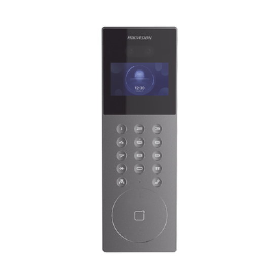 Videoportero IP Multiapartamento con Reconocimiento Facial / Llamada a App HikConnect (requiere monitor) / Protección IP65 / Apertura por Rostro, Tarjeta o App 