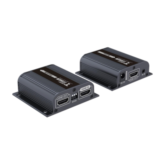 Kit Extensor HDMI para distancias de 50 metros / Soporta resoluciones 720 y 1080P @ 60 Hz / Cat 6, 6a y 7 / Salida Loop en el Tx para visualización local /  Configuración EDID / Soporta control remoto del equipo fuente / Alimente solo el Tx 