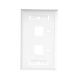 Placa de pared de 2 puertos, Keystone, con espacio para etiqueta, Color Blanco