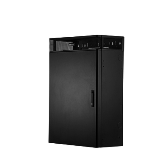 Gabinete de Montaje en Pared TrueEdge™, Con 6 UR para Equipo Activo y 6 UR para Paneles de Parcheo, Fabricado en Acero, Color Negro