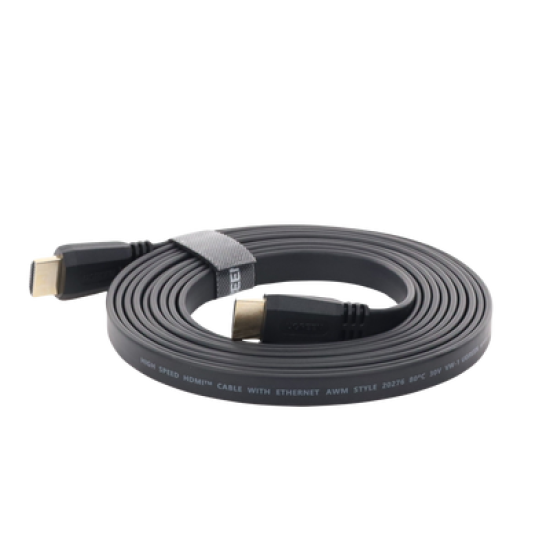 Cable HDMI 2.0 Plano de 3 m / 4K@60Hz / HDR / 3D / HEC (Canal Ethernet HDMI) / ARC (Canal de Retorno de Audio) / Color Profundo de 48 bits / Audio de 32 canales / HDCP /Audio Dolby True HD 7.1 / 18 Gbps / Estañado y Triple Blindaje / Anti Interfere