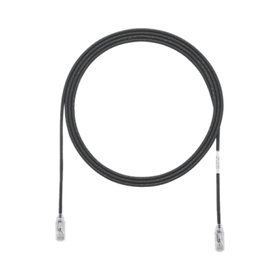 Cable de Parcheo TX6, UTP Cat6, Diámetro Reducido (28AWG), Color Negro, 1ft 
