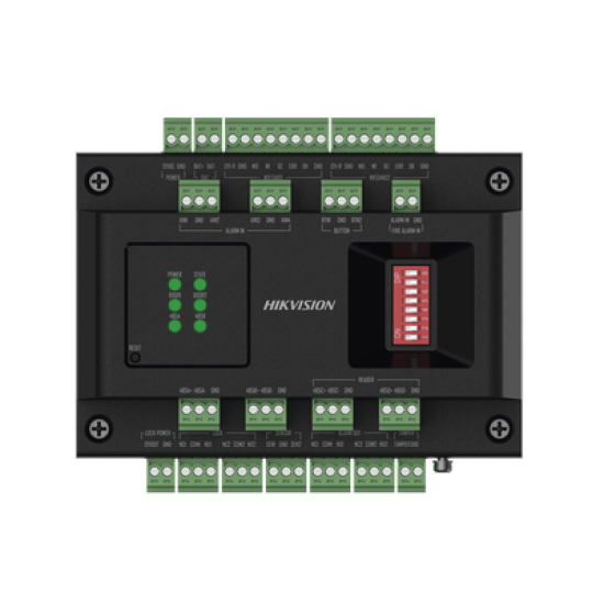Expansor de 2 Puertas para Paneles de Control de Acceso DS-K27 Series / Comunicación RS-485 / 4 Entradas y 2 Salidas Auxiliares