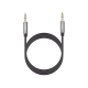 Cable Auxiliar 5 Metros / Conector 3.5mm a 3.5mm / Macho a Macho / Cubierta de TPE / Carcasa de Aluminio / Color Negro