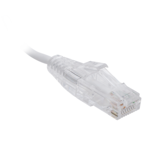 Cable de Parcheo Slim UTP Cat6 - 1 metro, Blanco, Diámetro Reducido (28 AWG)