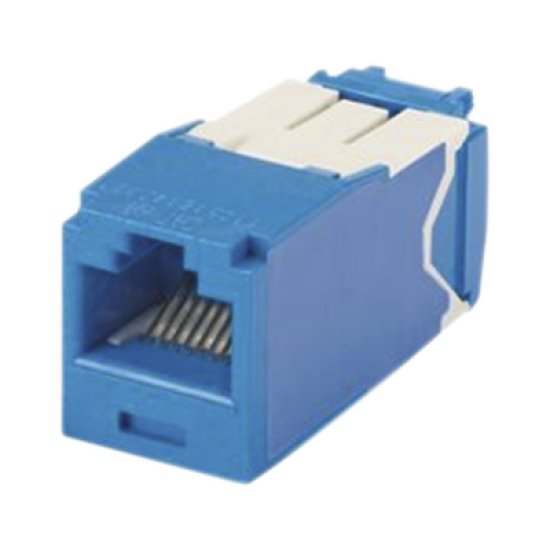Conector Jack RJ45 Estilo TG, Mini-Com, Categoría 6A, de 8 posiciones y 8 cables, Color Azul