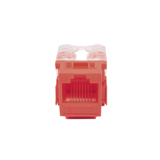 Módulo Jack Keystone Cat6 con terminación 110 (Punchdown) para faceplate - Color Rojo