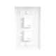 Placa de pared de 2 puertos, Keystone, con espacio para etiqueta, Color Blanco