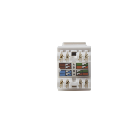 Módulo Jack Keystone Cat6 con terminación 110 (Punchdown) ángulo 180 º  Color Blanco