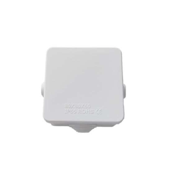  Caja de Conexiones Impermeable IP55 con 4 Entradas, 80 x 80 x 50 mm, para Instalaciones Industriales, Comerciales y Residenciales, Incluye Tornillería para su Instalación