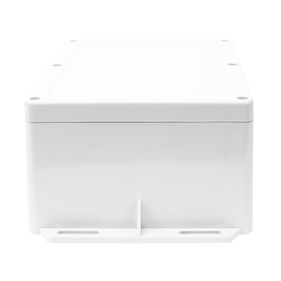 Gabinete Plástico para Exterior (IP65) de 160 x 220 x 100 mm Cierre por Tornillos Metálicos. Tiene Orejas para instalación a muro.