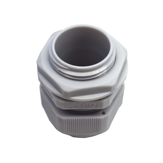 Conector Plástico Blanco Tipo Glándula para Rosca NPT 1