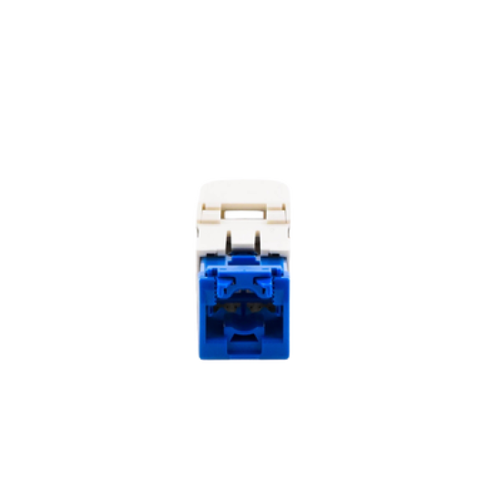 Conector Jack RJ45 Estilo TG, Mini-Com, Categoría 6A, de 8 posiciones y 8 cables, Color Blanco Mate