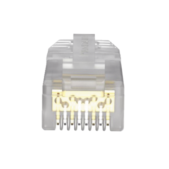 Plug RJ45 Cat6A, Para Cable UTP de Calibre 23-24 AWG, Chapado en Oro de 50 micras, Paquete de 100 piezas