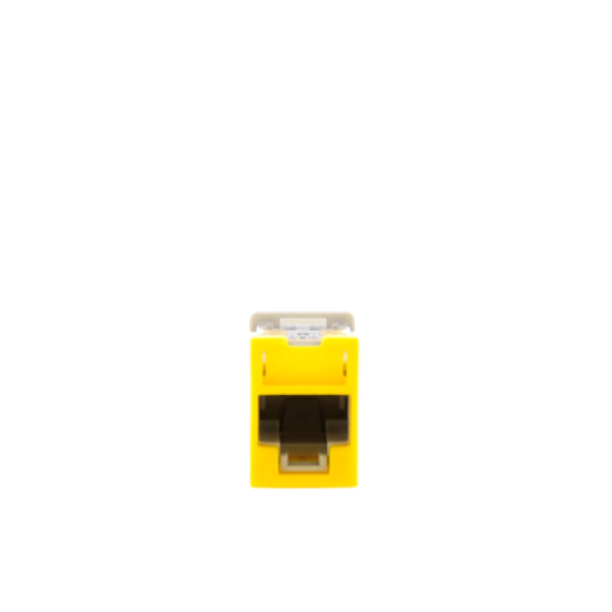 Jack UltraMAX Cat5e, UTP, Montaje híbrido en Placa de Pared (Plano y Angulado), Color Amarillo, Punch Down