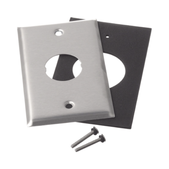 Placa de Pared IndustrialNet™, Para 1 Conector Industrial, de Acero Inoxidable