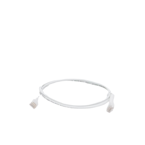 Cable de Parcheo Ultra Slim Con RJ45 Flexible UTP Cat6 - 1 m Blanco Diámetro Reducido