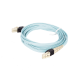 Jumper PViQ de Fibra Óptica Multimodo 50/125 OM4, LC-LC Duplex, LSZH, Color Aqua, 3 Metros