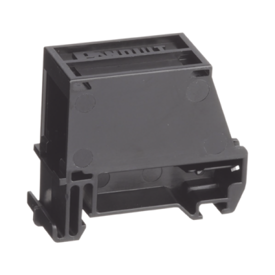 Adaptador de 1 Puerto, Para Conectores Tipo Mini-Com, Montaje en Riel Din Estándar de 35mm, Color Negro