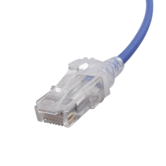 Patch Cord MC6 Modular Cat6 UTP, CM/LS0H, 5ft, Color Azul, Diámetro Reducido (28AWG)