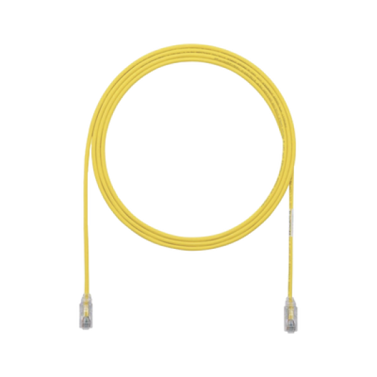 Cable de Parcheo UTP Cat6A, CM/LSZH, Diámetro Reducido (28AWG), Color Amarillo, 7ft