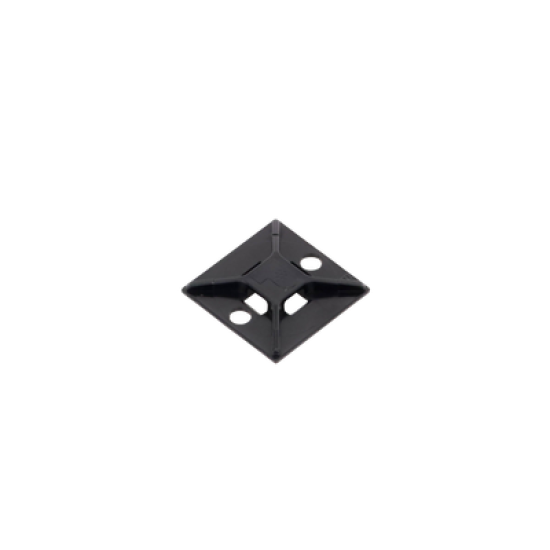 Montaje-Sujetador Para Cable de 4 vías, con Adhesivo Acrilico, 25.4 x 25.4mm (1in x 1in), Color Negro, Uso en Exterior, 1 pieza