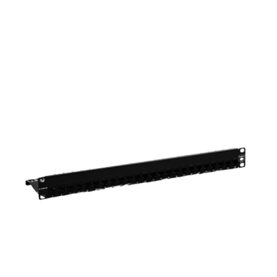 Patch Panel Z-MAX, de 24 puertos, Modular (vacío), Plano, 1UR