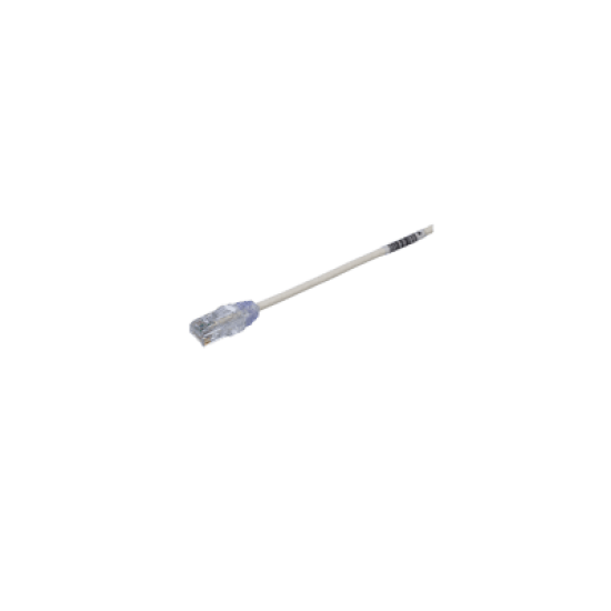 Cable de Parcheo TX6, UTP Cat6, Diámetro Reducido (28AWG), Color Blanco, 0.5 m