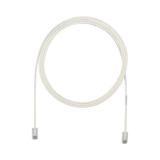 Cable de Parcheo UTP Cat6A, CM/LSZH, Diámetro Reducido (28AWG), Color Blanco Mate, 15ft